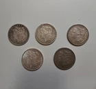 Morgan Dollars Lot of 5 90% Silver Coin Mixed Year US [Lot 8]