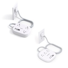 Travel Power Strip Flat Plug Power Strip, 5ft Ultra Flat Extension Cord