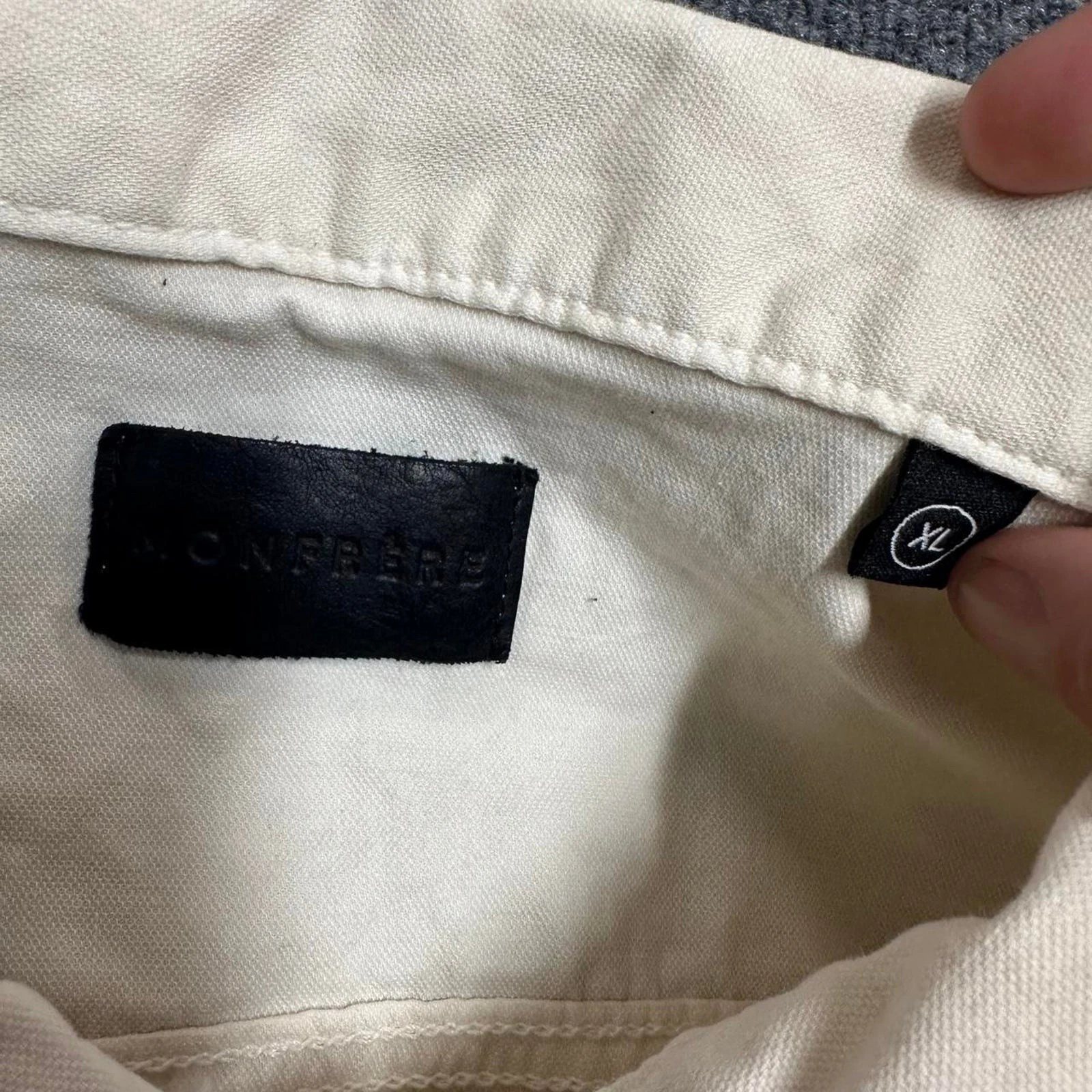 Monfrere Men’s Dean Jacket Vintage Blanc Linen Blend Twill Trucker Jacket - product detail image 2