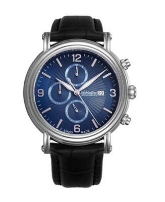 ADRIATICA Men Quartz Casual Watch Classic Dress Blue Dial Waterproof Swiss Chron