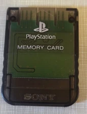 Playstation 1 PS1 Official OEM 15 Block Memory Card SCPH-1020 transparent black