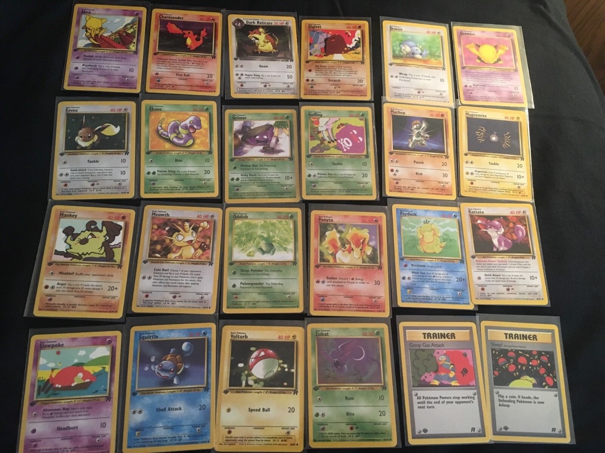 COMPLETE 24 Card Pokemon TEAM ROCKET 1st Edition Common Set Mint Unplayed |  eBay