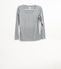 32 Heat Womens Gray Sweatshirt Solid Round Neck Long Sleeve Pullover Size L