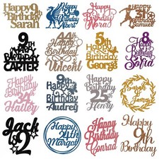 Personalised Happy Birthday Cake Toppers Custom Party Decoration 13th 21st 60th