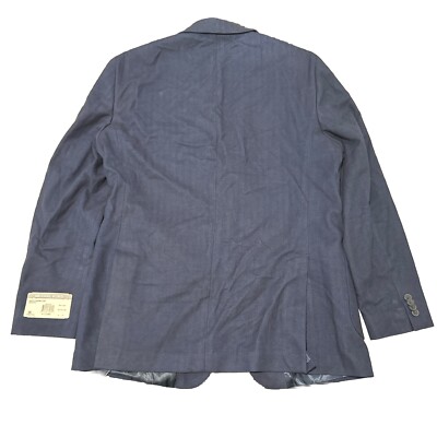 Michael Kors Men's Classic Fit Herringbone Sport Coat Navy Blue