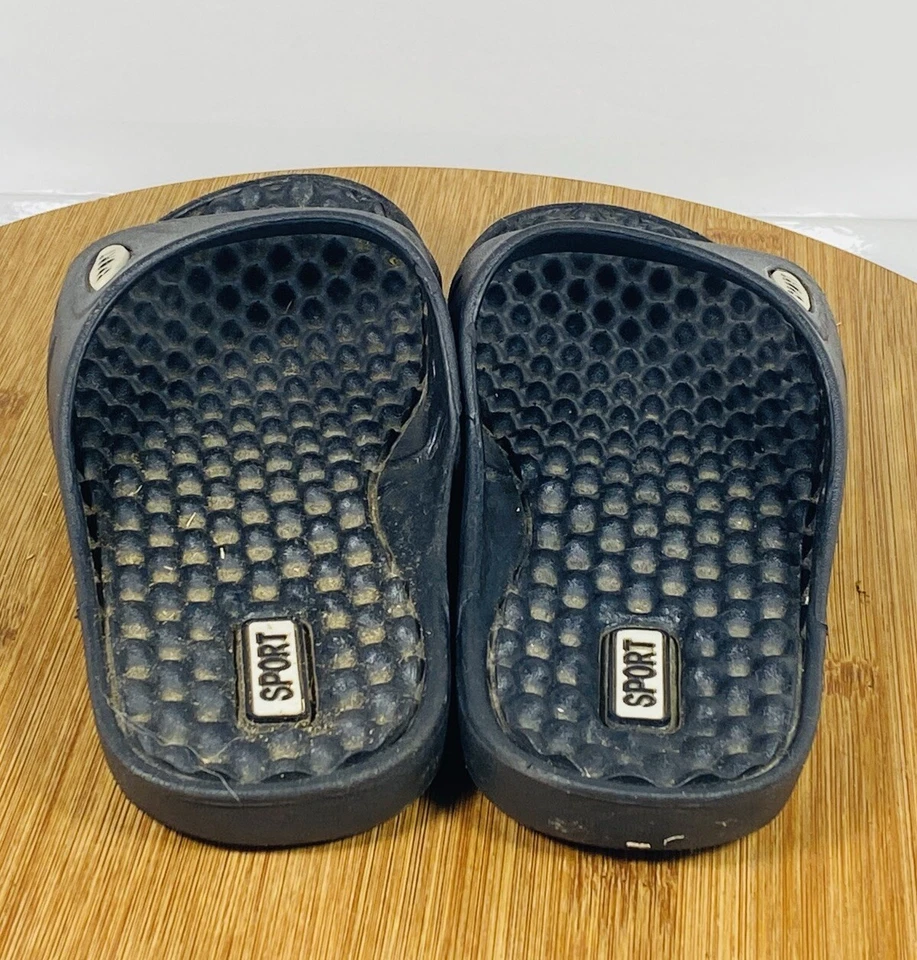 Shocked Boys Flip Flops Sports Slip-on Sandals Brown/Orange Size 1-2 LARGE - Image 4 of 4