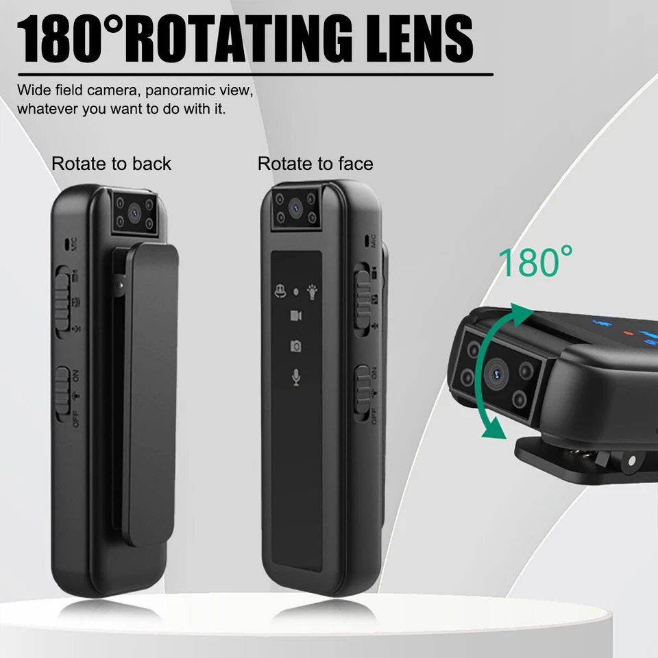 Portable Police Body Camera 1080P Pocket Video Audio Recorder Night Vision Cam - Image 4 of 4