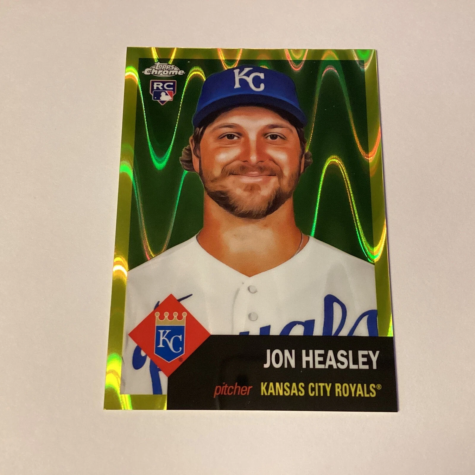 2022 Topps Chrome Platinum Anniversary Jon Heasley Yellow RayWave Refractor /250