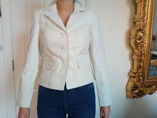 Heine White Real Leather Jacket