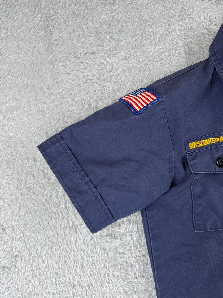 Camisa Uniforme Boy Scouts of America Juvenil Mediana Azul Abotonada Cub Utah Foto 3 de 4