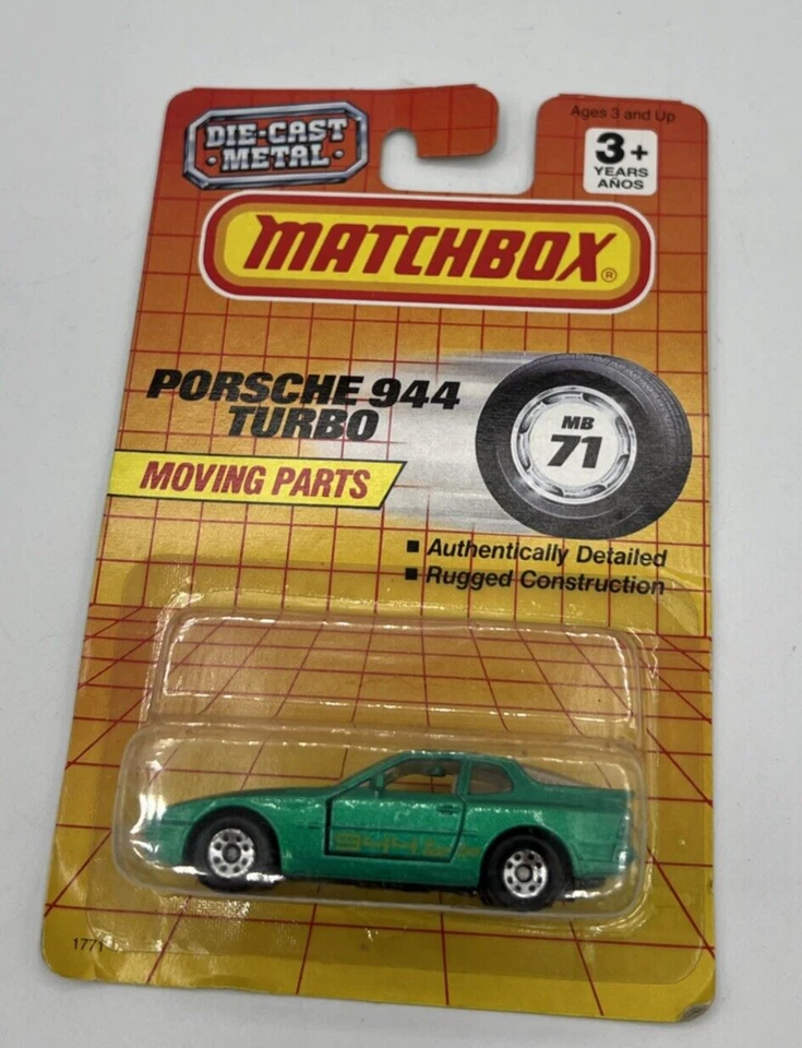 Matchbox 1990 Vintage Superfast MB 71 verde Porsche 944 Turbo nuevo en tarjeta Foto 2 de 4