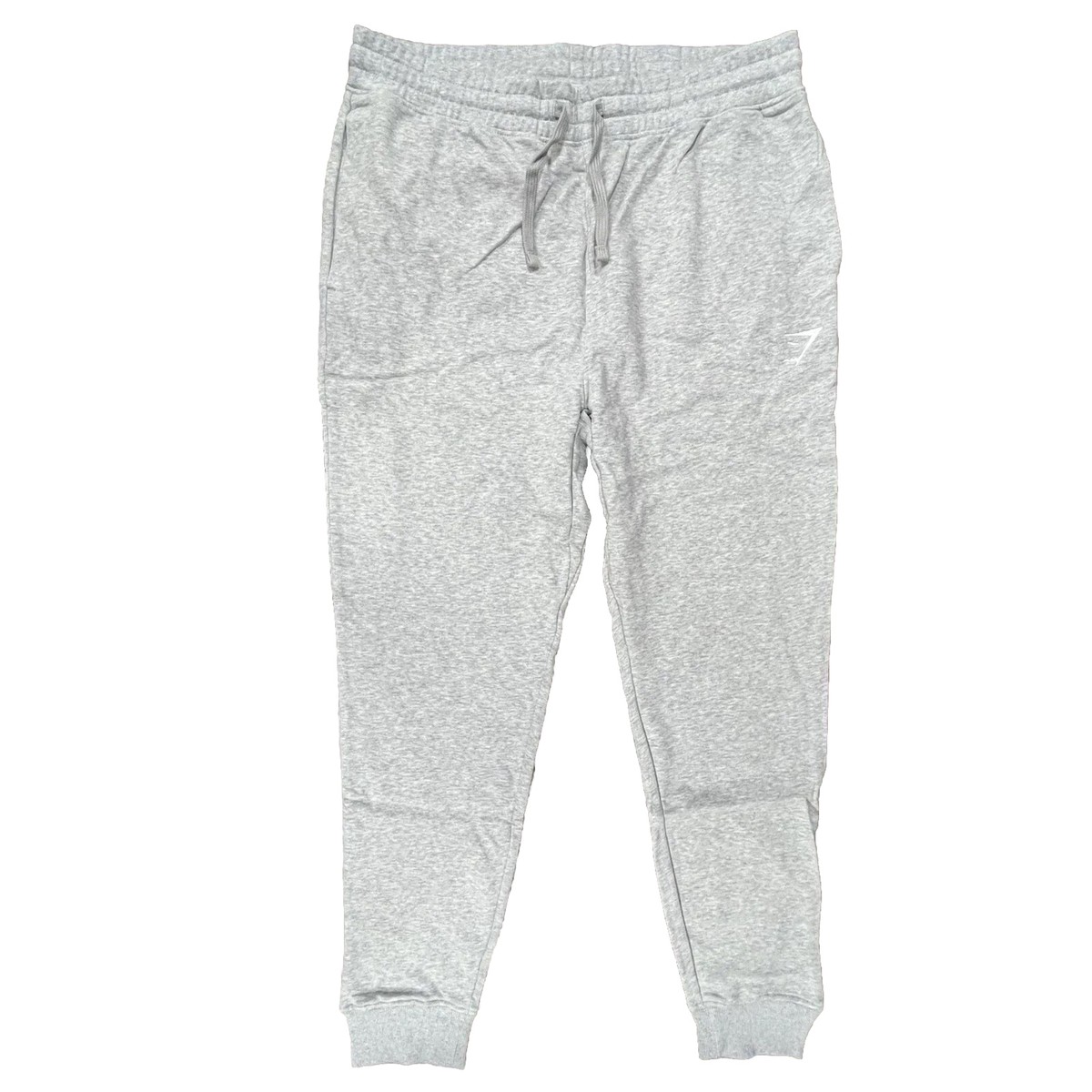Gymshark Mens Pants Joggers Crest Light Grey Marl XL Yoga Training