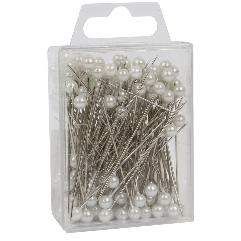 Pearl head pins Large White florists corsage buttonhole 6.5cm Box of 144