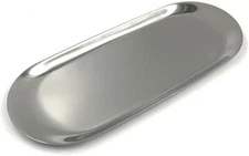 Stainless Steel Decorative Oval Serving Tray -Clutter Platter Large - Pack Of 6