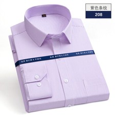Men's Dress Shirts Clothes Long Sleeves Formal Business Non Iron Casual Shirts