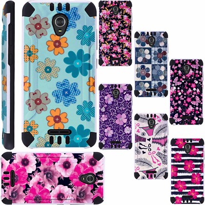 For Alcatel Ideal Xcite Cameox Phone Case Brush Hybrid Cover