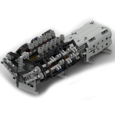 V12 Engine with Overhead Camshaft, Valves, Cylinder and Gearbox 851 teile MOC