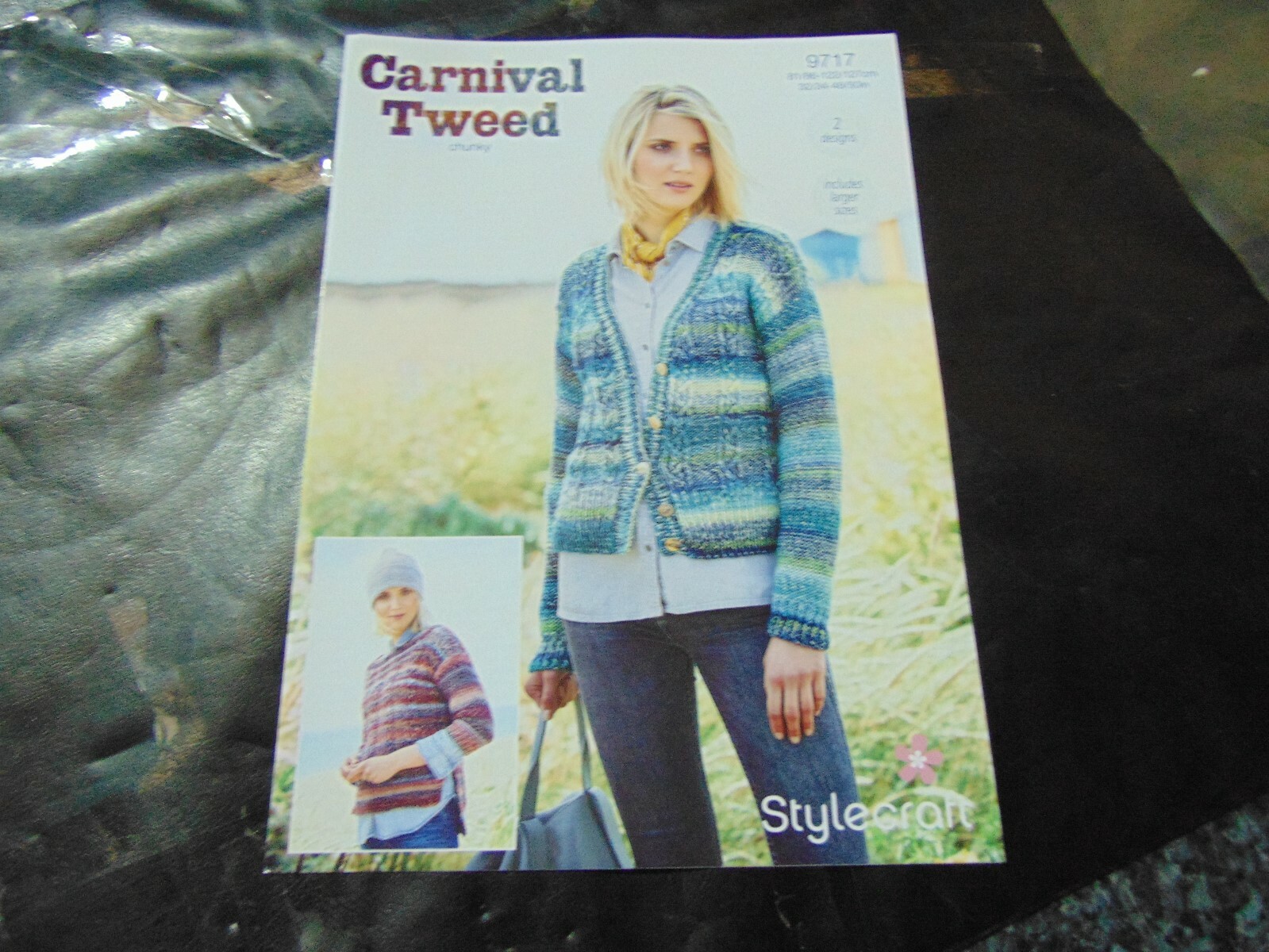 Stylecraft Chunky Knit Pattern 9717 2 Designs Cardigan & Sweater 32/34 - 48/50