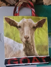 Goat, UpCycled feed bag totes,  Reusable Grocery Bags, Tote Bags, Small Farm