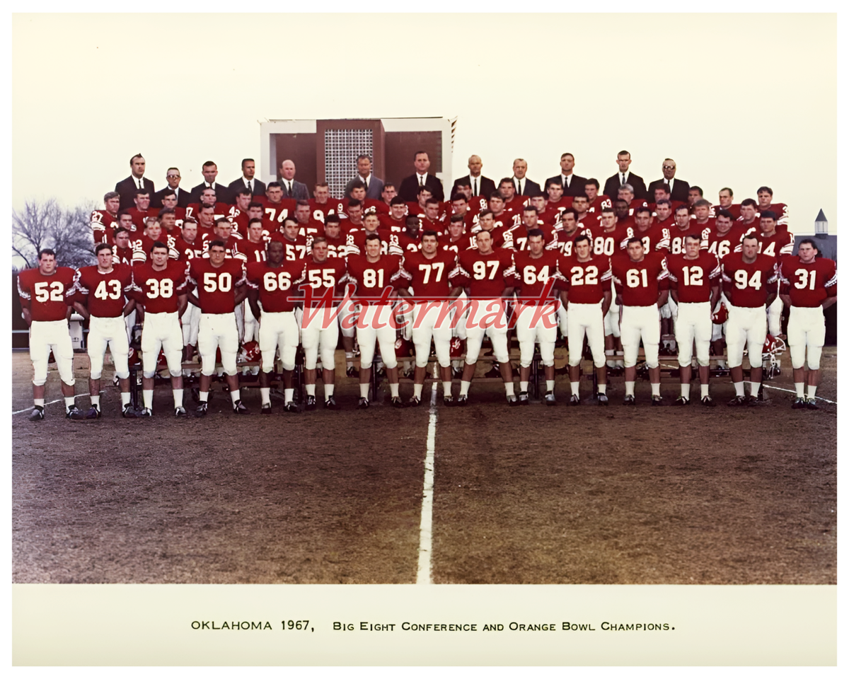 NCAA 1967 Oklahoma Sooners Team Pic Big Eight Orange Bowl Champs
