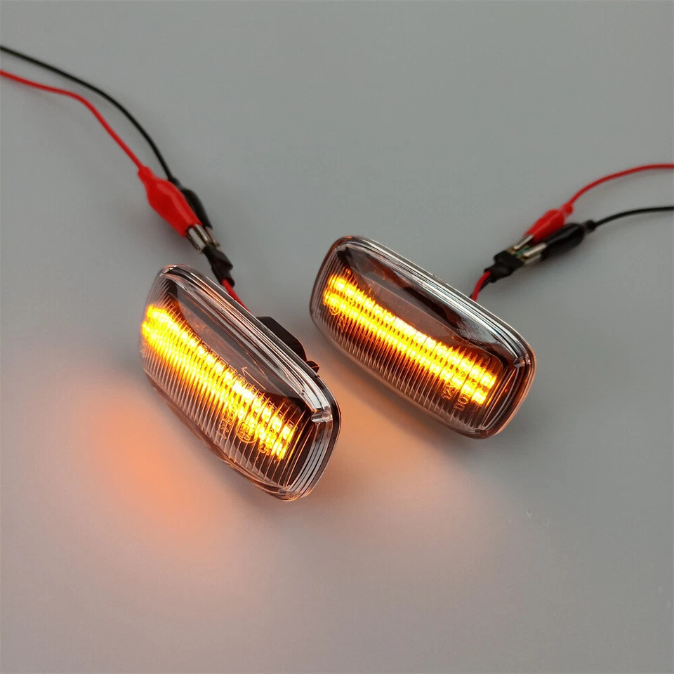 Luz de señalización lateral dinámica LED transparente para Nissan Máxima 1995 1996 1997 1998-2000 Foto 3 de 4