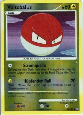 Pokemon Karte Trading D&P Sturmtief Nr. 81/100 Voltobal Reverse Holo deutsch