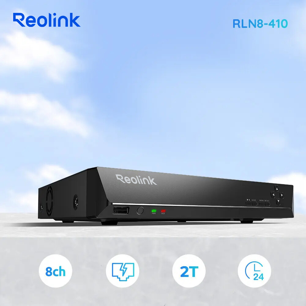 Reolink PoE 8チャンネルレコーダー RLN8-410 Reolink RLN8-410 8-Channel PoE Network Video Recorder, 2TB