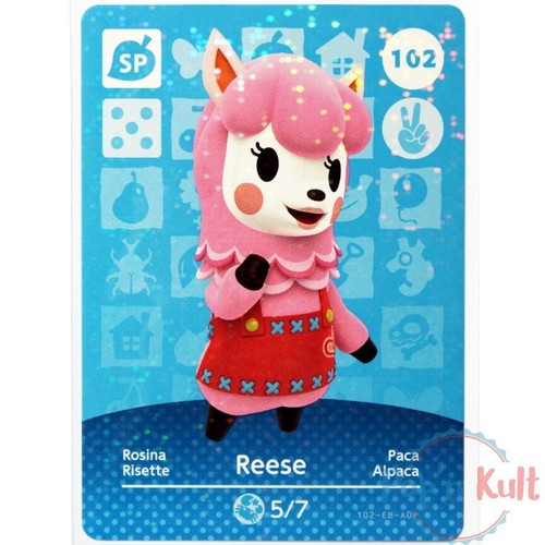 Carte Amiibo Animal Crossing 102 Risette / Reese Holo [EUR] Série 2 ...