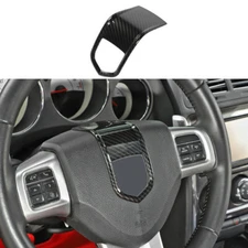 Carbon Fiber Steering Wheel Trim Cover For Dodge Challenger Charger 2009-2014