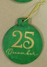 christmas ornament green white or red hand painted