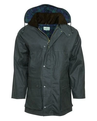 Chaqueta de cera Hoggs of Fife para hombre acolchada impermeable caza tiro campo S-2XL Foto 4 de 4