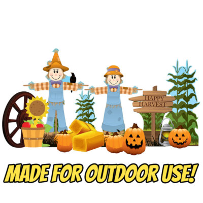 FALL HARVEST THEME 14pc Plastic OUTDOOR YARD DECOR Standee Standup Set Halloween