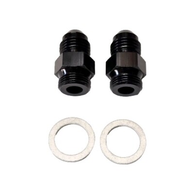 6an to 9/16-24 Holley and DEMON Carburetor Fitting Black. (Set of 2)