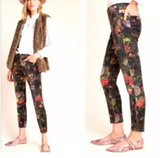 Anthropologie Pilcro The Letterpress Floral Velvet Jeans Pants Sz 27 168
