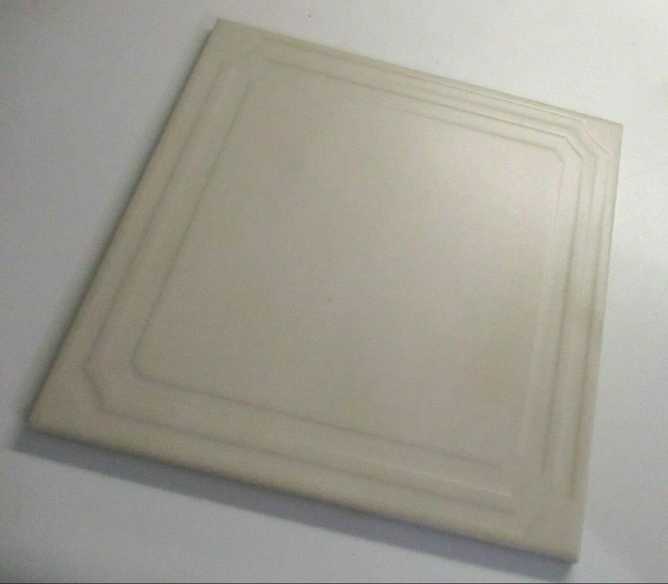 Azulejo de 1 piso Florida FT EE. UU. AÑOS 70 8" porcelana en relieve beige satinado vintage Foto 4 de 4