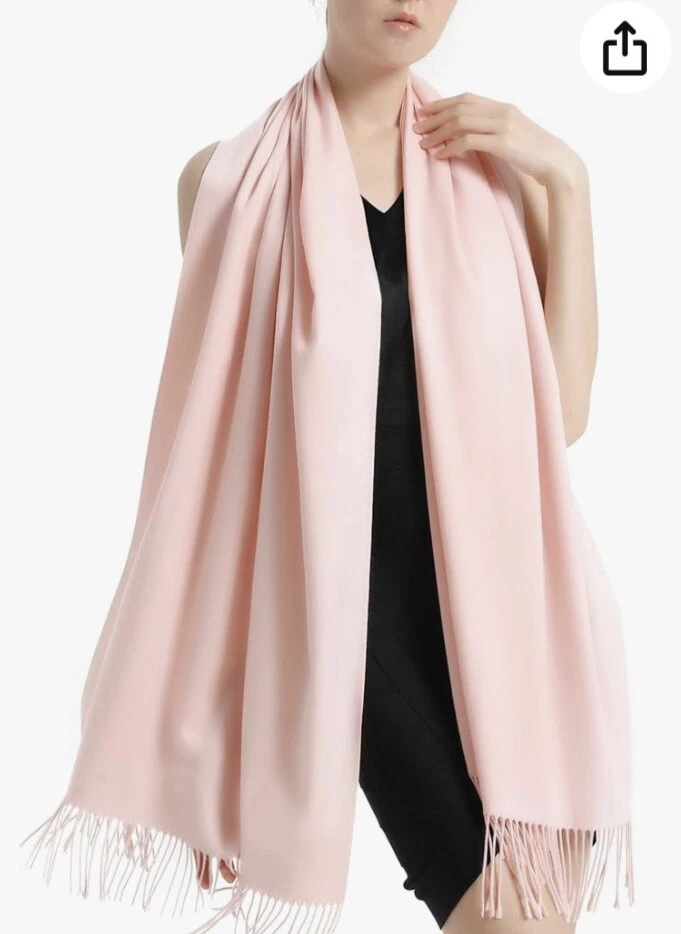 Womens Pink Cashmere Blend Pashmina / Shawl - Image 1 of 1