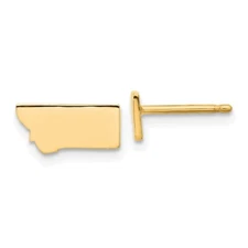 Gold-Plated Sterling Silver Montana MT Small State Earrings