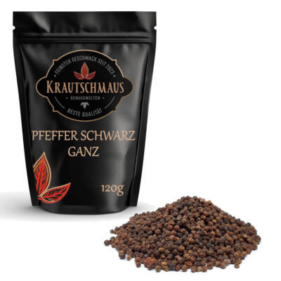 120g Pfeffer Schwarz ganz Pfefferkörner für Mühle Körner Steakpfeffer Grillpfeff