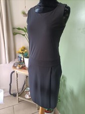 DKNY Black Dress size 6 (fits as an 8) Mock wrap front 60's style
