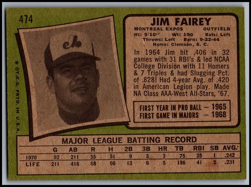 1971 Topps Baseball Cards 264-523 - You Pick - aaalvins - Picture 189 of 249