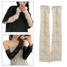 Detachable Bridal Long Arm Sleeve Wedding Party Arm Decors with Floral Pattern