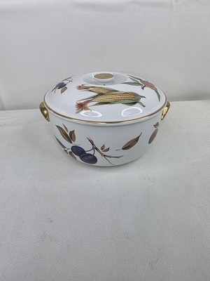 Vintage 1961 Royal Worcester Gold Evesham 8.5 Covered Casserole Dish 3 Qt?
