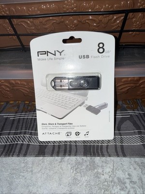PNY Attache 8GB Classic USB 2.0 Flash Drive BLACK P-FD8G/MINI-EFS2-Free Ship