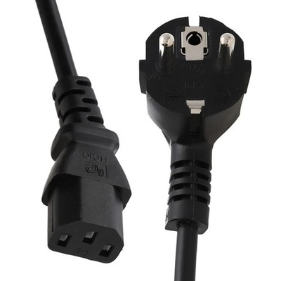 EURO Schuko Netzkabel auf IEC C13 Stecker 5A 1 m Schwarz