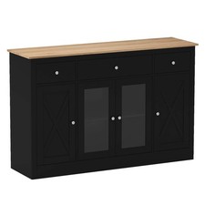 Credenza buffet grande 55" cucina contenitore moderno caffetteria bar - Nero