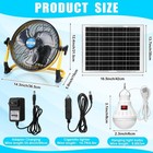 Solar Powered Fan 15000mah 20w Portable Ventilador Rechargeable Camping Fan ....