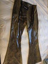 Pretty Little Thing  Snake Print Split Hem Pants NWT Misses Size 12