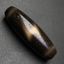 Royal Power Tibetan Old Oily Agate dZi 5 Eyes & Lightning Bead 37mm K0726