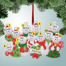 Personalized Festive Snowman Family - 11 Christmas Ornament