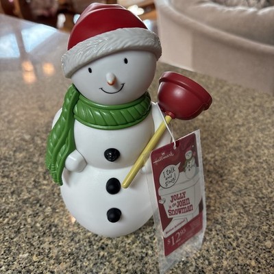 Hallmark JOLLY IN THE JOHN Snowman Plunger & Sound Bathroom Toilet Humor